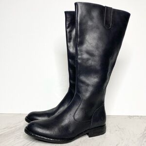 Born Shaunie Black Leather Riding Boot 6M
